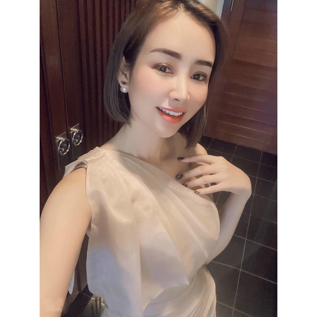 Đầm dự tiệc ôm body dáng xòe chéo vai Resi Dress