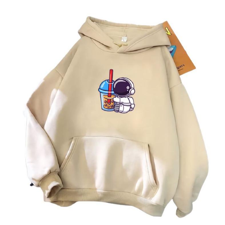 Nguyên BảnÁo Hoodie Màu Kem Cho Nữ 5-11 Tuổi