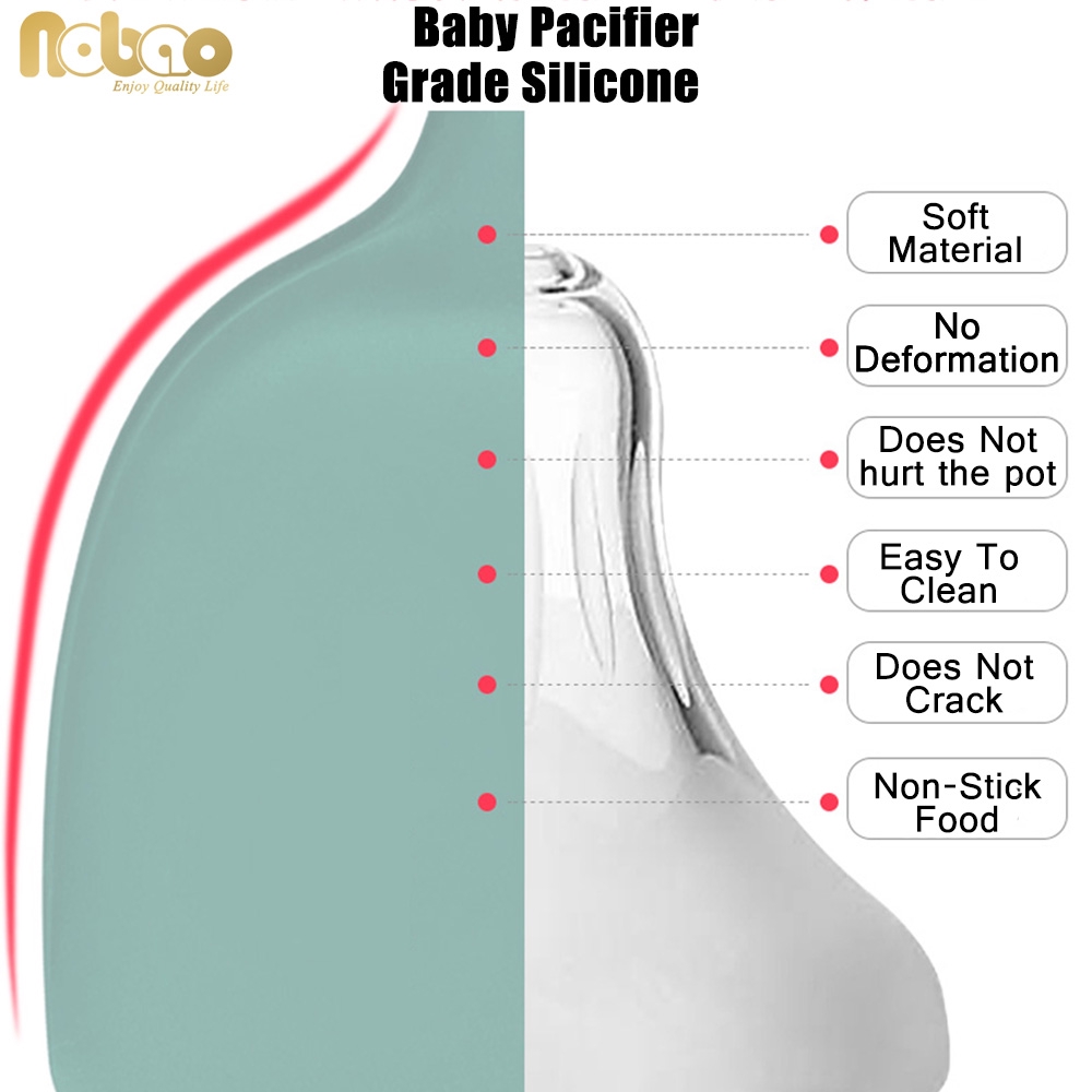 Đồ dùng nhà bếp tùy chọn ONUOBAO chất liệu silicone với tay cầm gỗ chịu nhiệt độ cao FDA nhiều màu tùy chọn