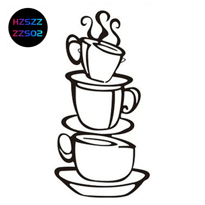Decal Dán Tường Ly Cà Phê