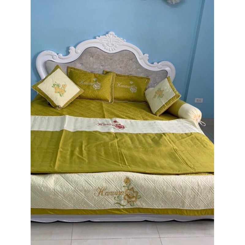 {GIÁ RẺ NHẤT} Bộ satin cotton poly  Trần bông 3 lớp thêu hoa  ( chat chọn mẫu )