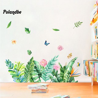 ●PO Butterfly Plant Printed Living Room Wallpaper Sticker Mural Decal Home Art Decor