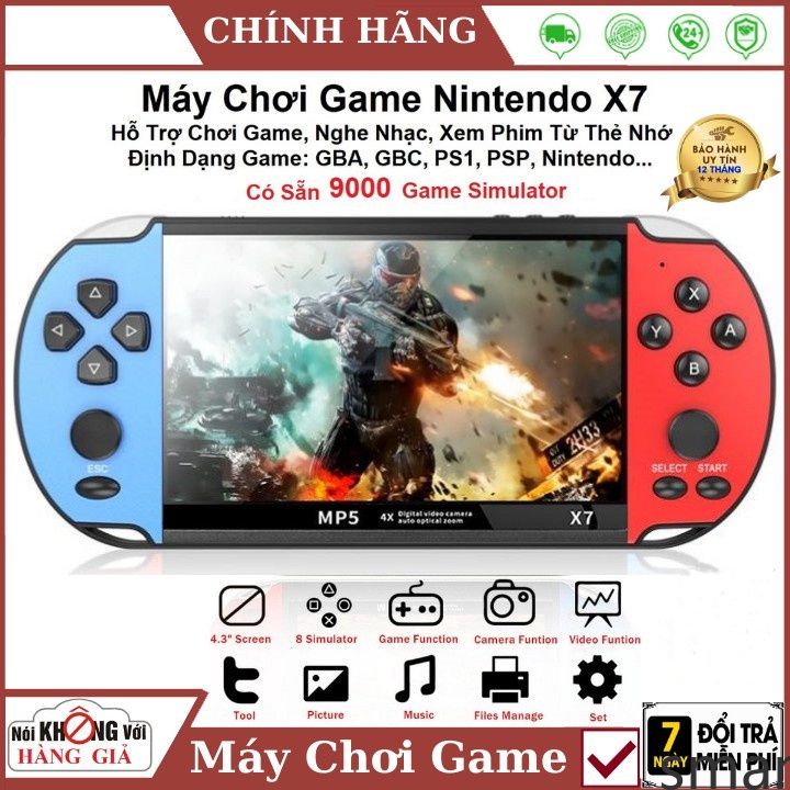 Máy chơi game cầm tay X7 màn hình 4.3 inch 8gb tích hợp 10000 trò chơi có thể xem phim đọc sách thuận tiện