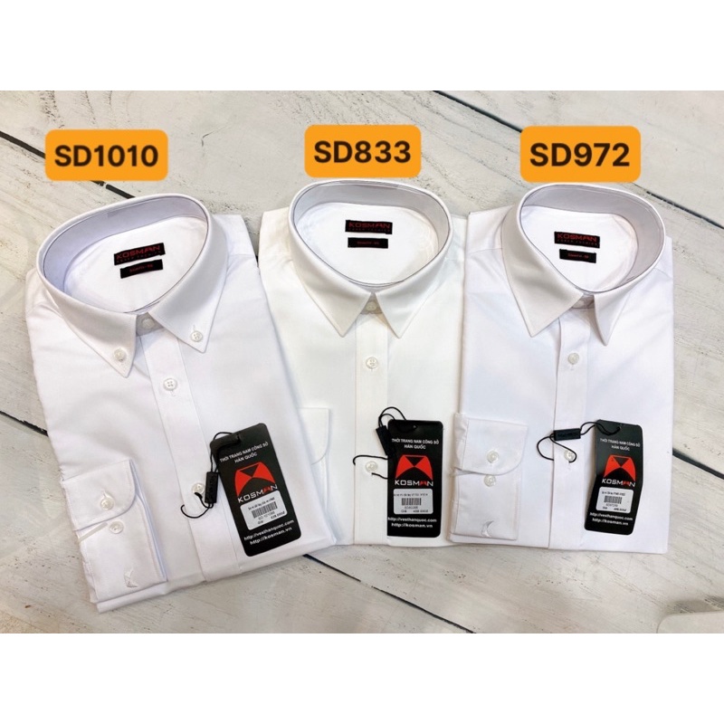 Áo Sơ Mi Nam Dài Tay KOSMAN Màu Trắng , Vải Sợi Sồi, Không Nhăn, Thấm Hút Mồ Hôi Tốt - SD972 | BigBuy360 - bigbuy360.vn