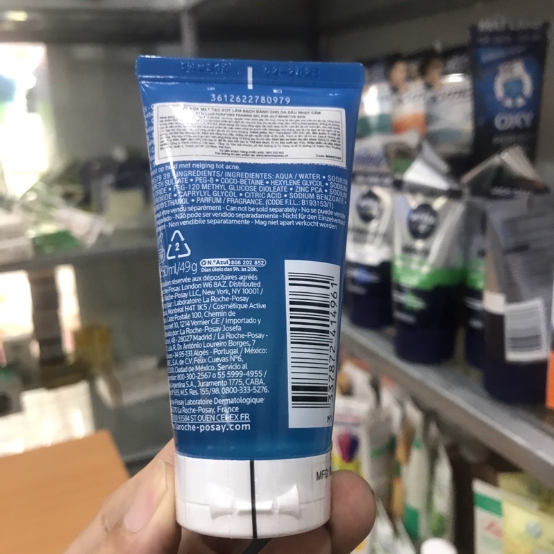 Sữa Rửa Mặt Tạo Bọt Làm Sạch Dành Cho Da Dầu Nhạy Cảm LA ROCHE-POSAY EFFACLAR 50-200ml