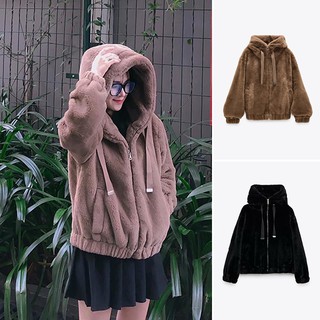 (2 MÀU) ÁO KHOÁC LÔNG ZARA XUẤT DƯ TUỒN NỮ CÓ MŨ DÁNG RỘNG - 6318/223