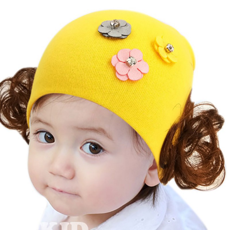Mũ kèm tóc giả dễ thương dành cho bé gái
