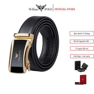 Thắt lưng nam cao cấp ,dây lưng nam , thắt lưng da , dây nịt nam da bò , dùng khóa tự động  WILLIAMPOLO