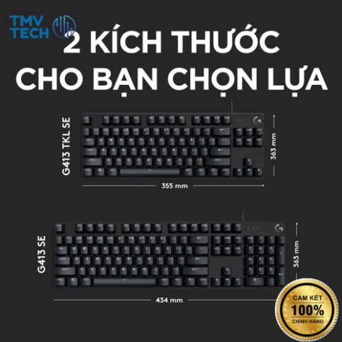Bàn phím cơ game Logitech G413 TKL SE | G413 SE Full size – Keycap PBT, Anti-Ghosting