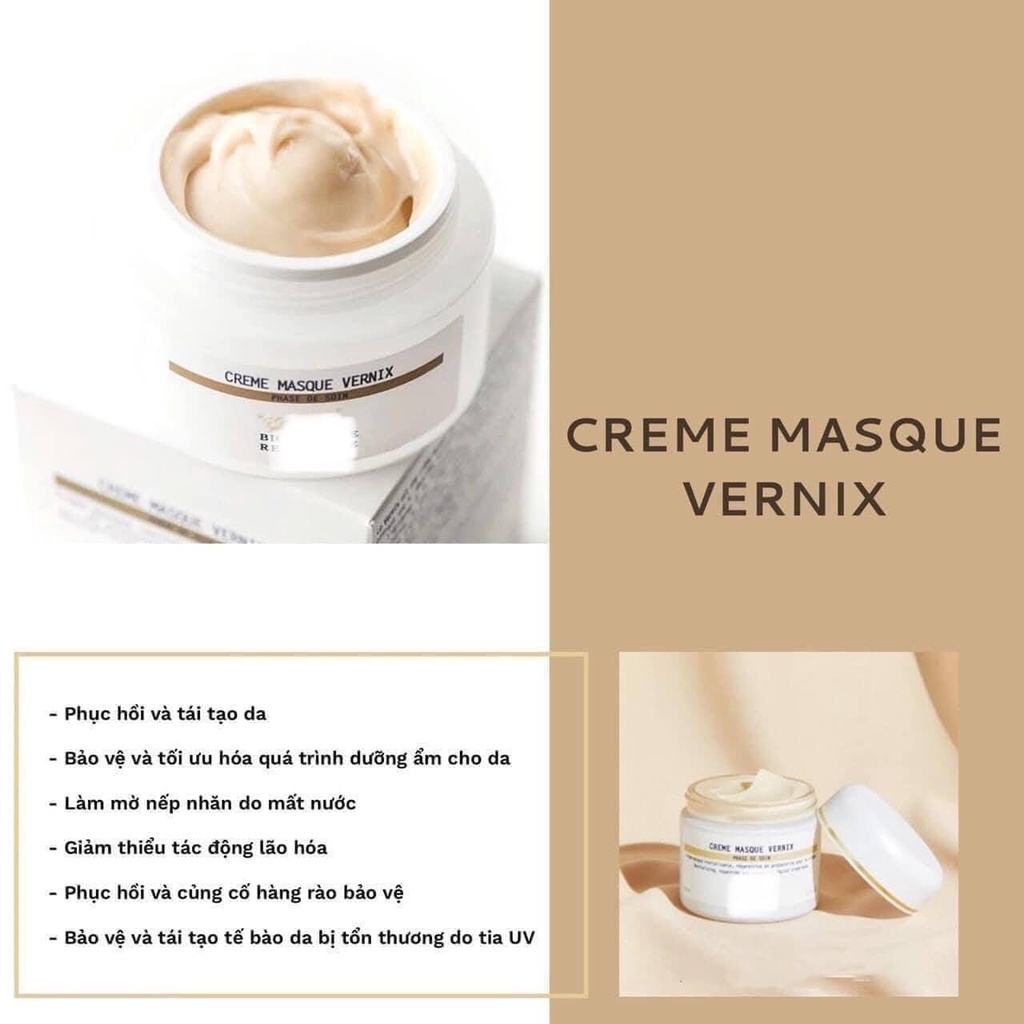 Kem dưỡng Creme Masque Vernix 50ml Tăng Cường Bảo Vệ, Trẻ Hóa Và Phục Hồi Sức Sống Biểu Bì