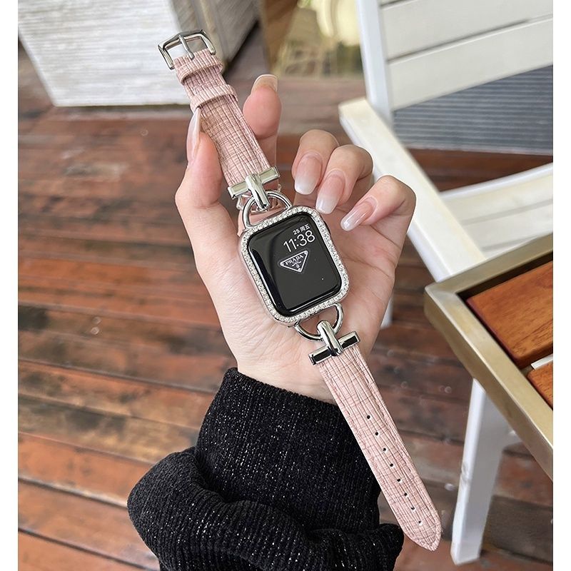 Dây Đeo Bằng Da Có Khóa Cho Đồng Hồ Apple Watch Series 7 6 5 4 3 2 1 SE 38/40/41/42 45mm 44mm