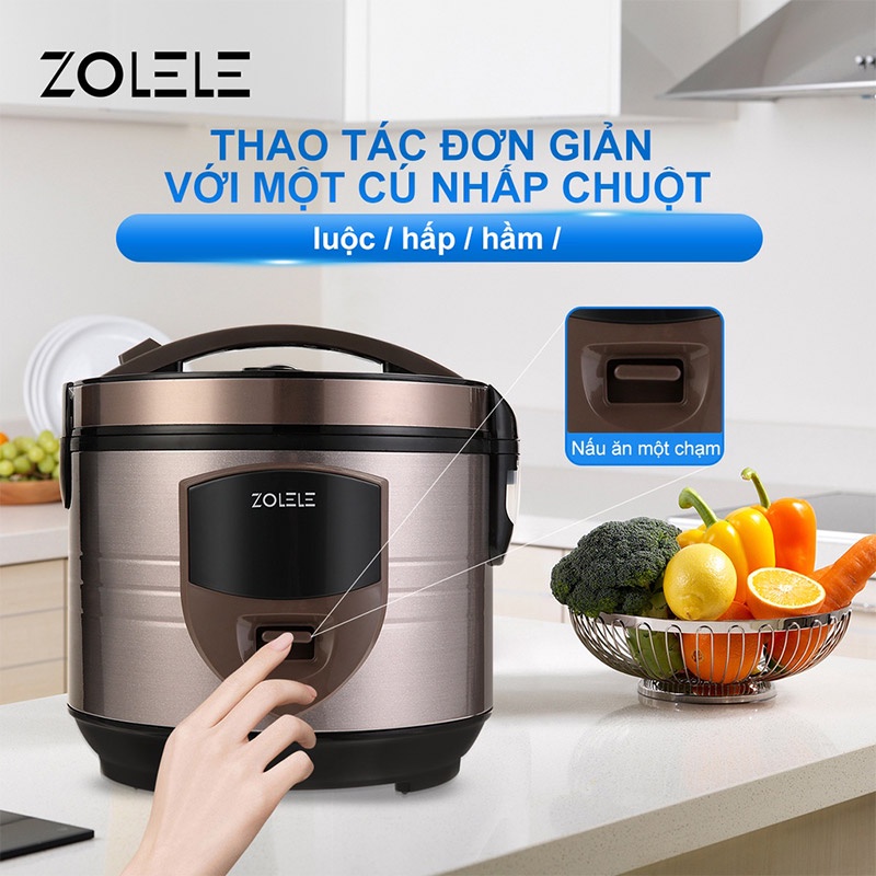 Nồi cơm điện ZOLELE ZB501 thông minh phù hợp cho gia đình 3-5 người 3L