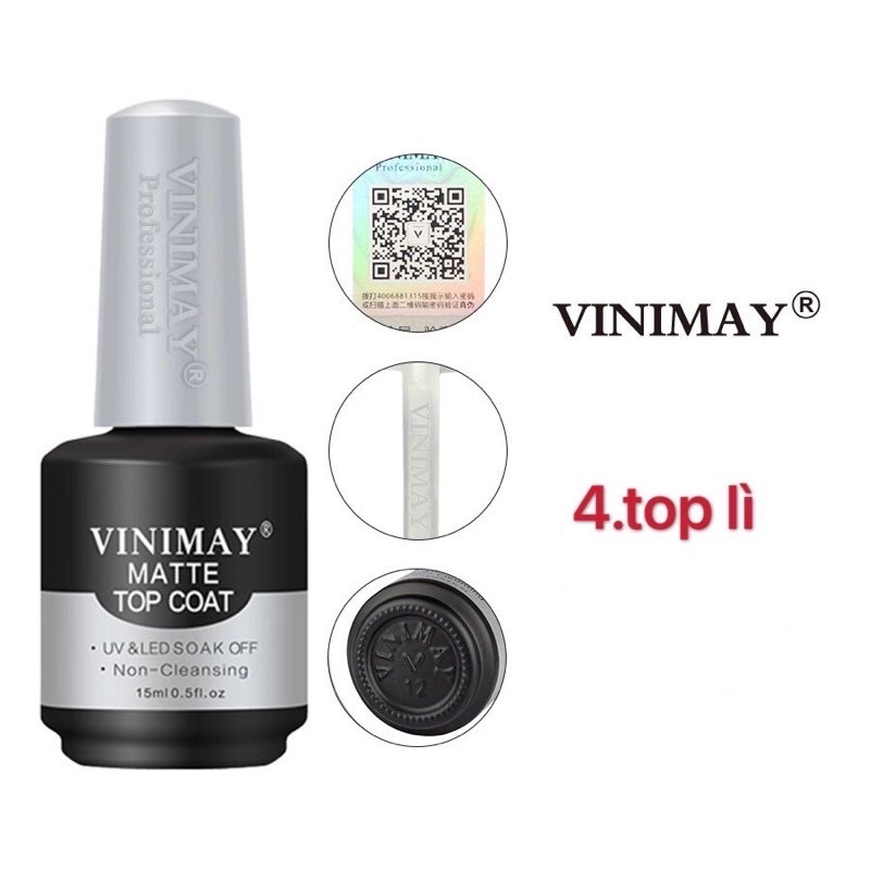 Base top Vinimay , cứng móng , top lì, loang, giọt sương, top cường lực, kiềm dầu chính hãng