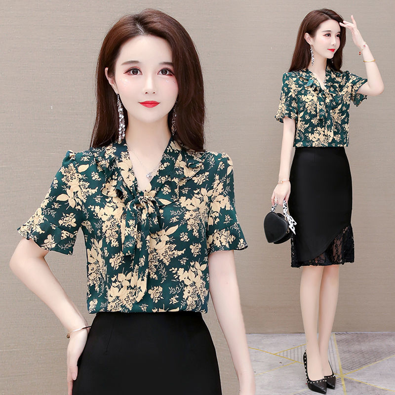Áo Voan Hoa Ngắn Tay Thời Trang Xinh Xắn Cho Nữ