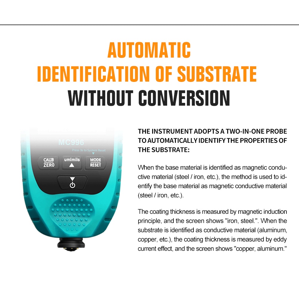 Bộ Dụng Cụ Đo Độ Dày Lớp Sơn Xe Hơi Mileseey MC996 0-1500 um Fe & NFe