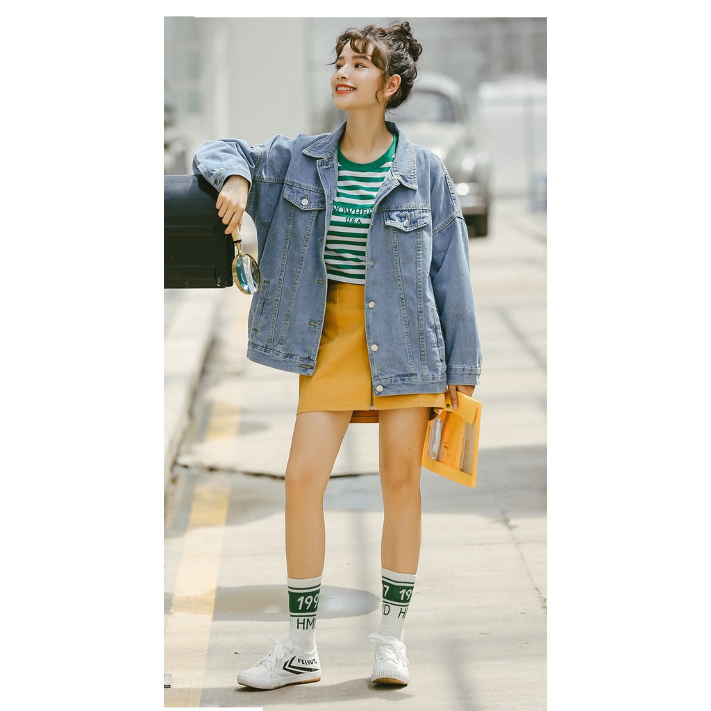 [ORDER] ÁO KHOÁC JACKET DENIM BOMBER DÁNG BASIC ULZZANG