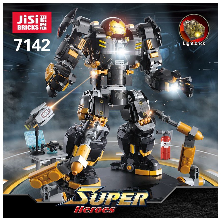 Đồ chơi lắp ráp Hulkbuster Black - Jisi 7142 Xếp hình thông minh Marvel Hulkbuster - Đồ chơi trí tuệ