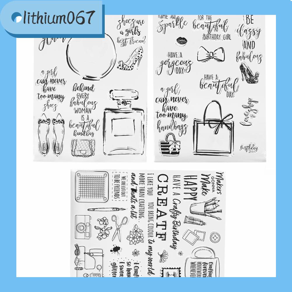 Lithium067 3 cái Tem rõ ràng Sổ lưu niệm trong suốt có thể tái sử dụng Tài khoản cầm tay TPR Giấy thủ công Quà tặng làm bằng
