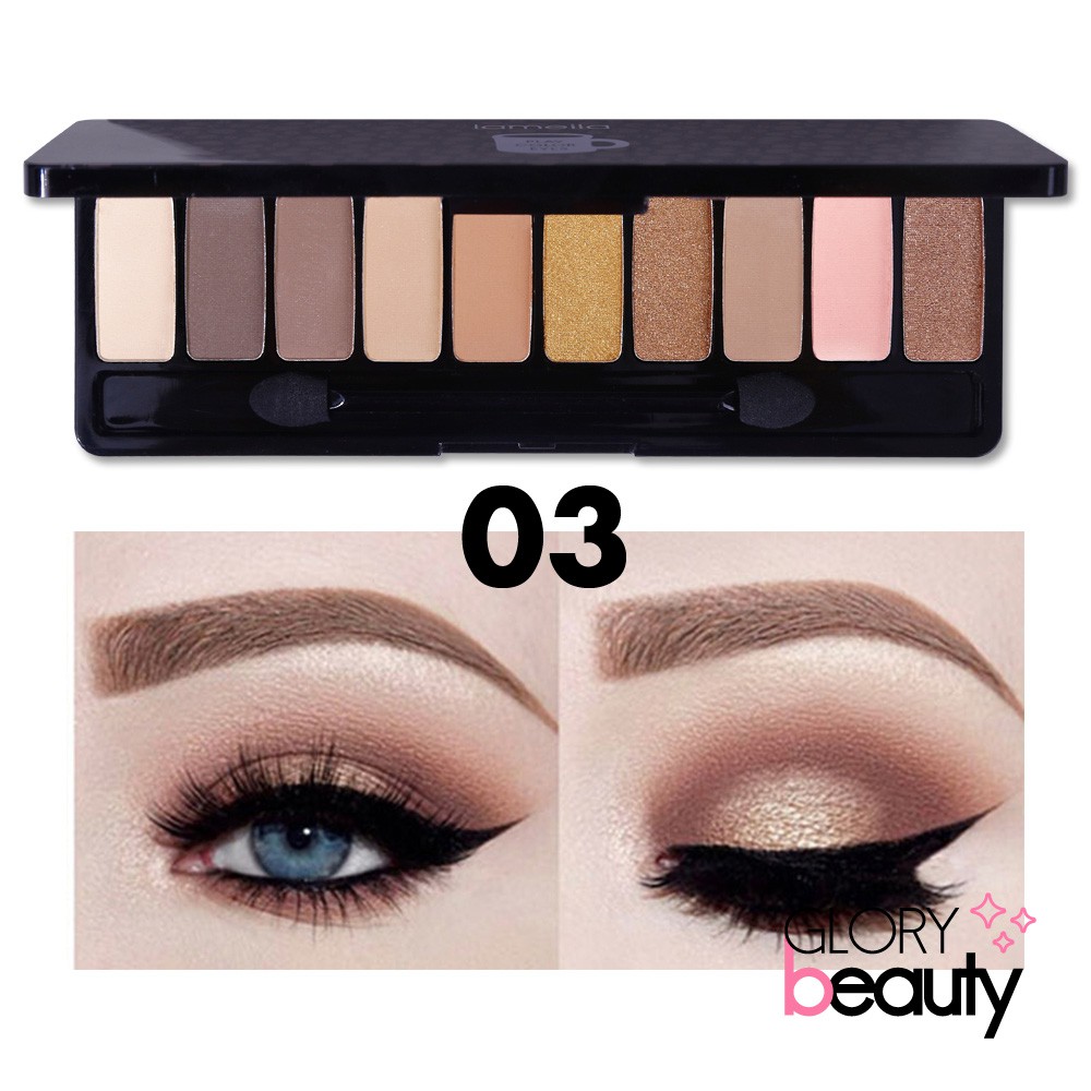 (Hàng Mới Về) Bảng Phấn Mắt Lameila 10 Màu Tông Lì Và Nhũ Lâu Trôi | BigBuy360 - bigbuy360.vn