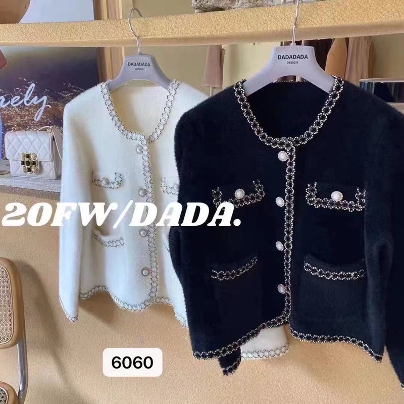 áo len lông thỏ viền dạ cổ tròn | BigBuy360 - bigbuy360.vn