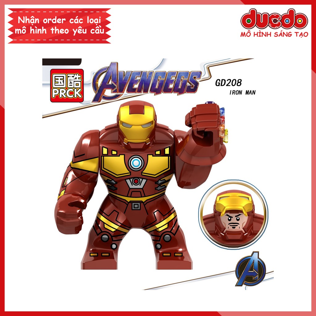 Bigfig siêu anh hùng Iron Man full đá vô cực End Game - Đồ chơi Lắp ghép Xếp hình Mini Minifigures Big Fig GD208 LeLe