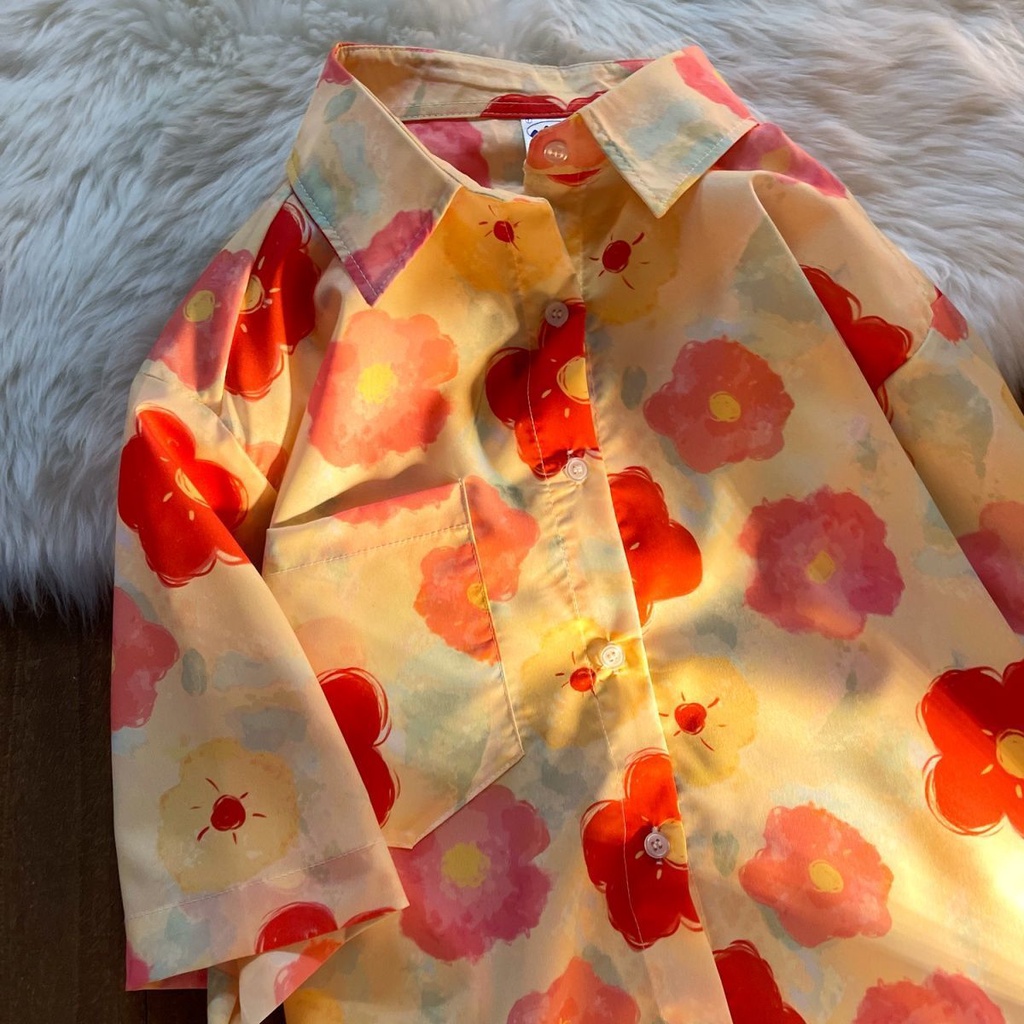 Áo Sơ Mi Tay Ngắn Họa Tiết Hoa Thời Trang Dành Cho Nam