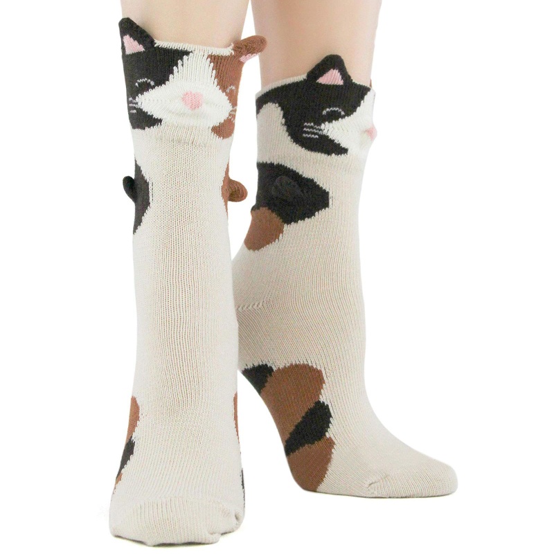 XIXI Tất Cotton Chống Trượt In Hình Mèo Thời Trang