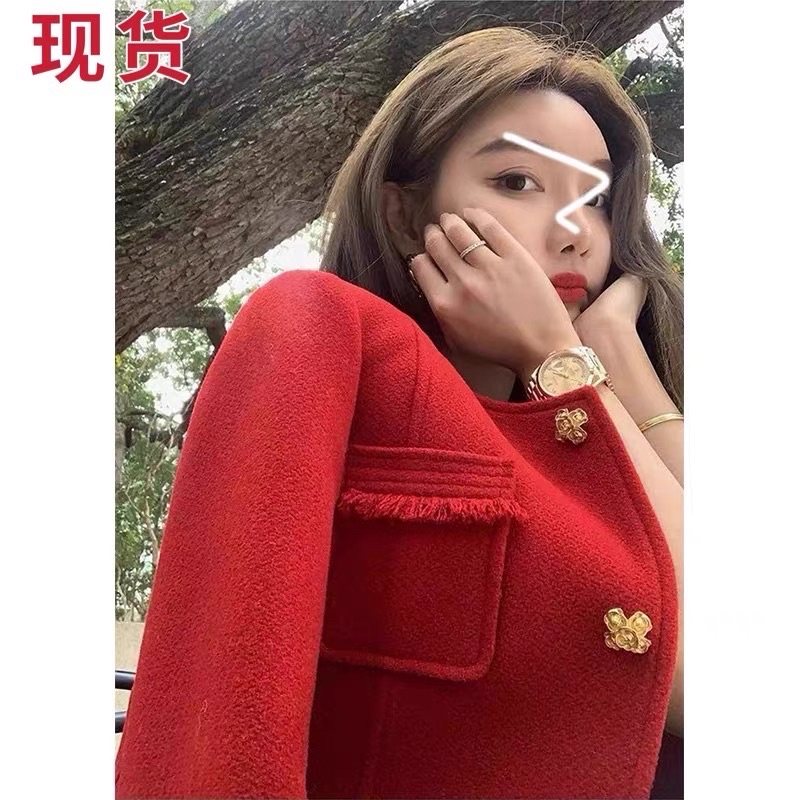 Oder áo dạ thu-đông màu đỏ tươi sang xỉu