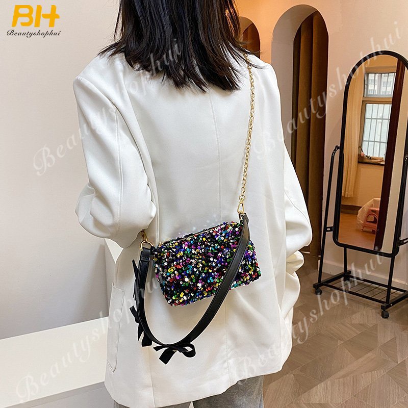 Túi Xách Đeo Vai / Kẹp Nách Đính Kim Sa Nhiều Màu Mới 2022 Cho Nữ