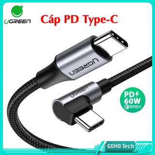Cáp sạc nhanh USB type C Góc 90 Độ Ugreen 50123 50124 50125 US255,Truyền Dữ Liệu Chính Hãng