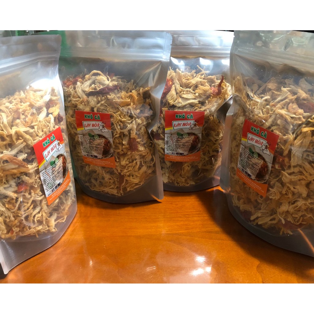 3kg khô gà Bơ tỏi cay Lày Hòa: 6 túi zipper 500gr