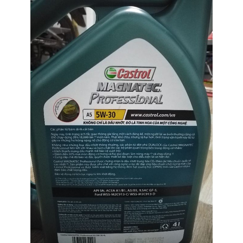 Nhớt Castrol Managtec Professional A5 5W30