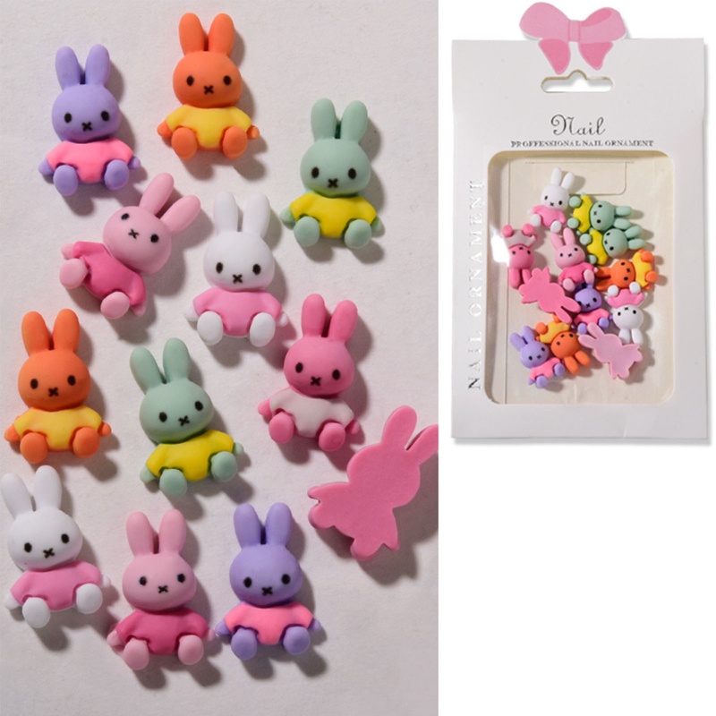 Sticker Dán Móng Tay Hình Gấu/Trái Tim/Gấu Bằng Nhựa Resin 3D