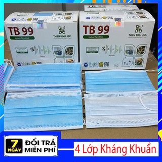 Khẩu Trang Y Tế 4 Lớp Kháng Khuẩn Hàng Chuẩn Công Ty nhiều màu hộp 50 chiếc