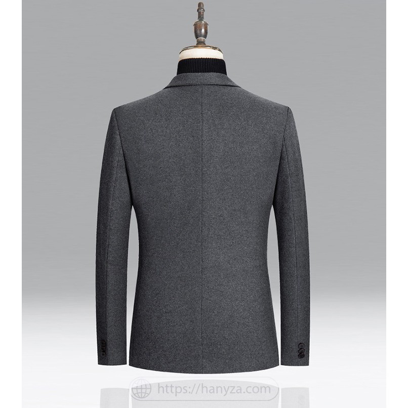 Áo khoác dạ nam lông cừu cổ vest cao cấp | BigBuy360 - bigbuy360.vn