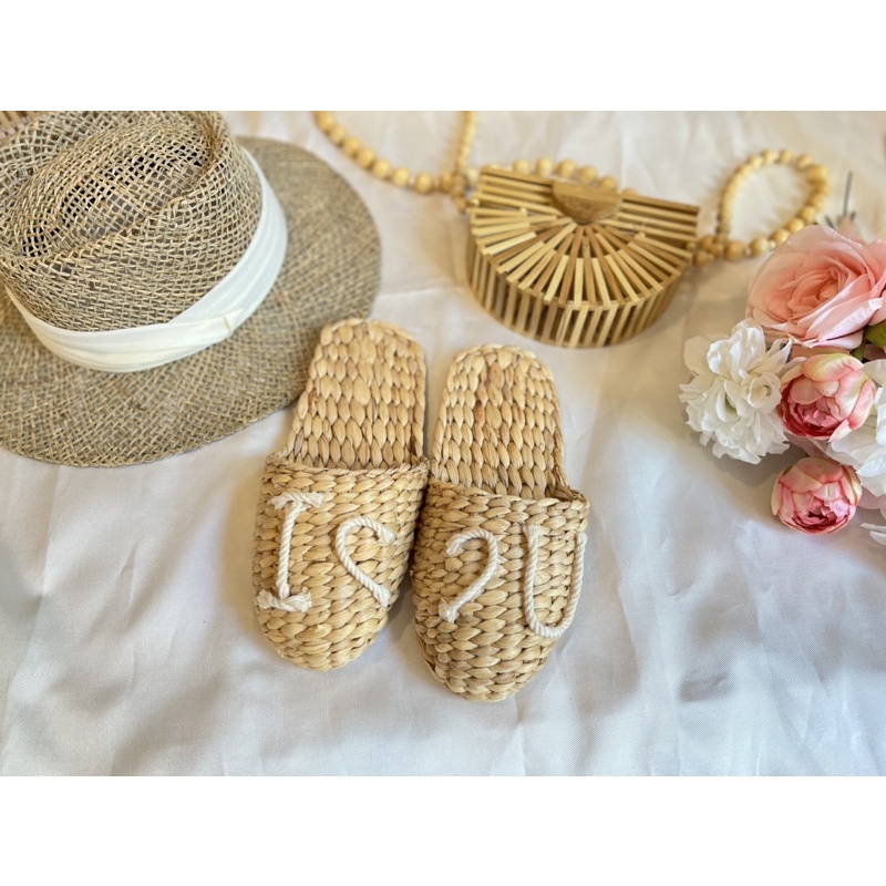 Bán sỉ dép cói đi biển hoặc dép đi trong nhà trang trí vintage
