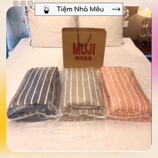 Chăn hè Muji ✨ Full Màu✨ kẻ sọc cotton xuất Nhật (kích Thước 2mx2m3 - Khối lượng xấp xỉ 1,7kg) Mẫu Mới Tiệm Nhà Mêu