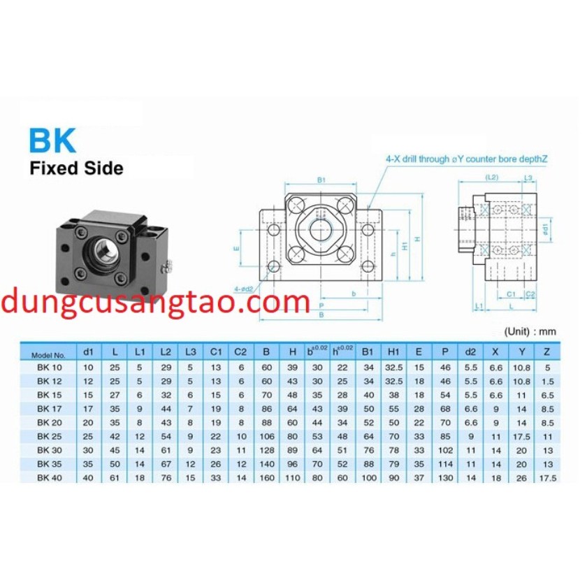 Gối đỡ vít me ball screw BK, BF