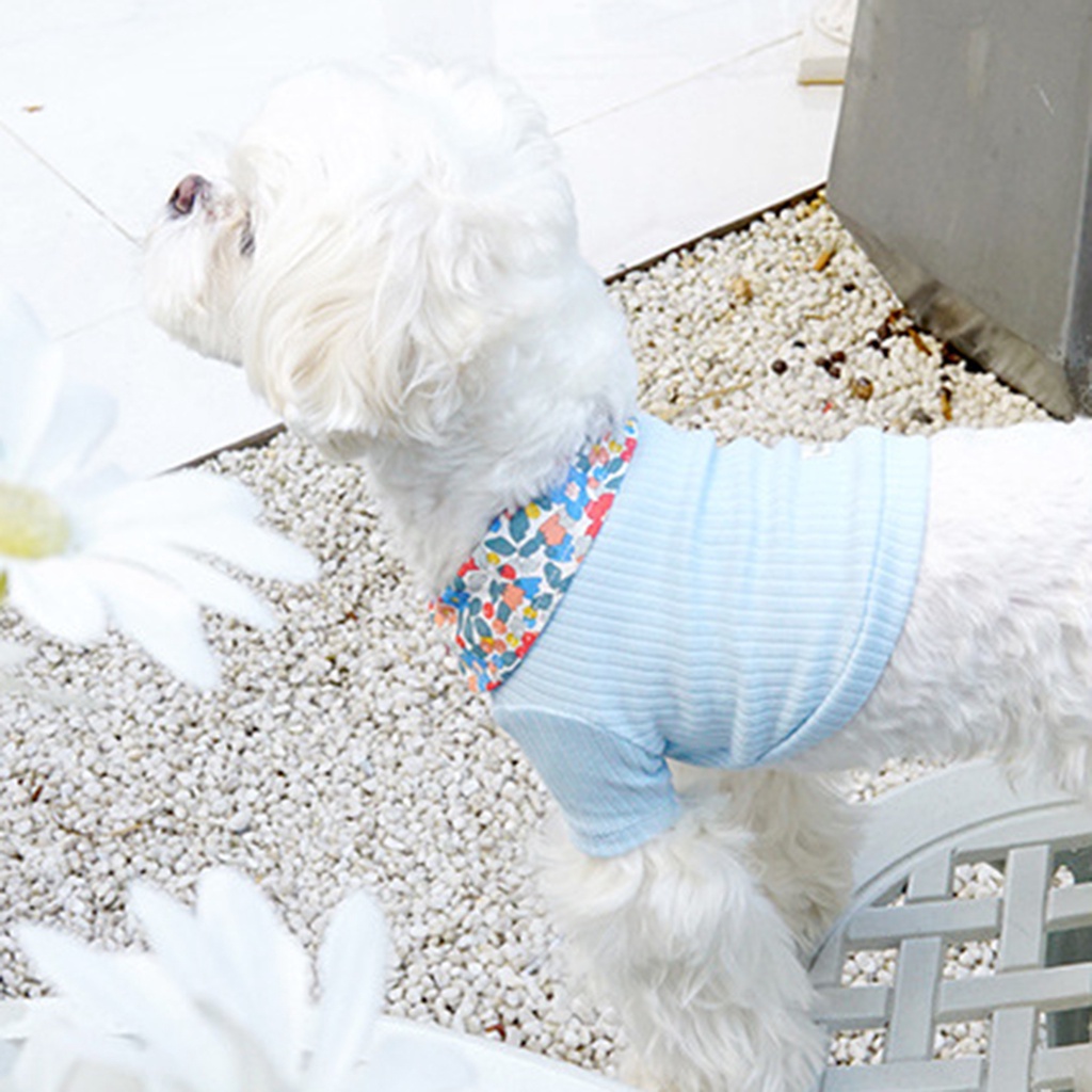 Áo Vest Cotton Hai Phần Cổ Bẻ Trang Trí Cho Thú Cưng