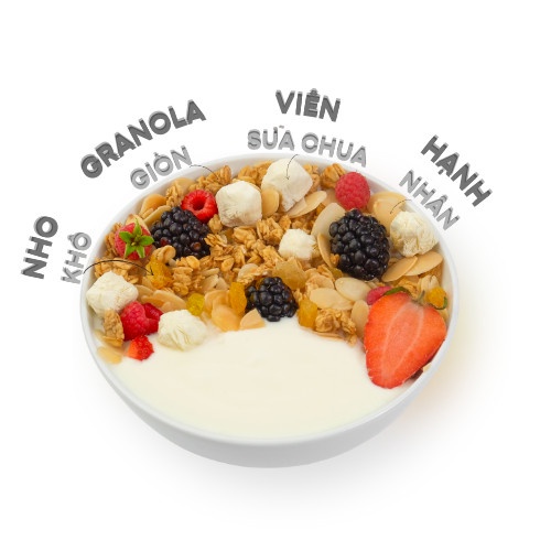 Ngũ Cốc Ăn Sáng Giảm Cân Ăn Kiêng - Granola Original Mix Sữa Chua Sấy Khô (300G)