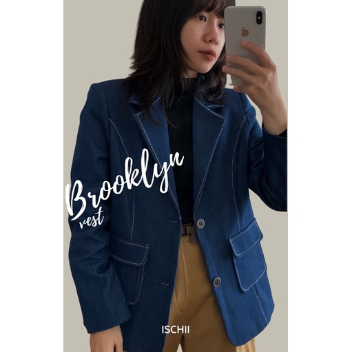 ISCHII - Áo khoác vest Jean vintage Brooklyn
