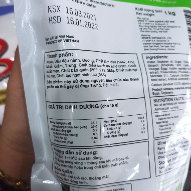 Sốt mayonnaise Kewpie Horeca 1kg