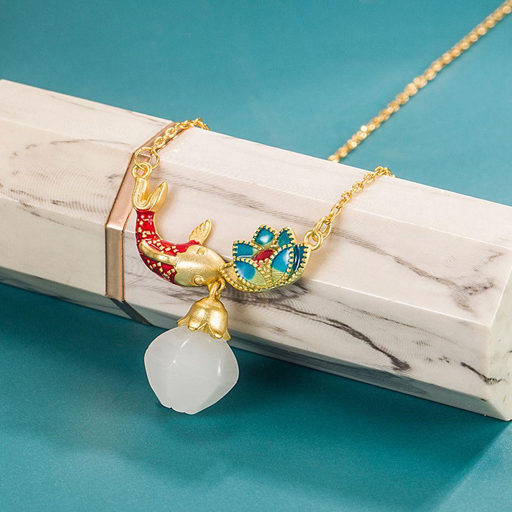 Dây Chuyền Mặt Hoa Sen Sang Trọng Phong Cách Vintage Thanh Lịch Dành Cho Nữ