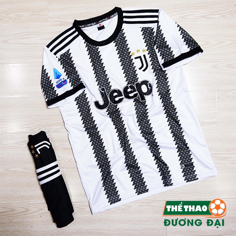 Quần Áo Bóng Đá, Đồ Đá Banh Juventus Trắng Đen 2022 2023 - Thun Lạnh Cao Cấp, Không Nhăn, Không Xù Lông