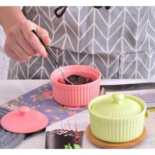 Bát ăn dặm gốm sứ ramenkin có nắp 150ml
