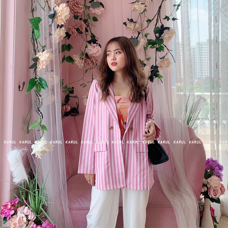 [FREESHIP] ÁO BLAZER KẺ HÀN QUỐC