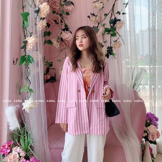 🚛 [FREESHIP] ÁO BLAZER KẺ HÀN QUỐC 🌵