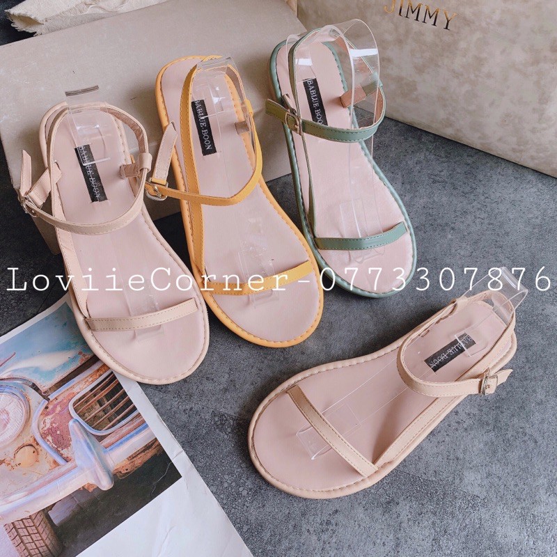 SANDAL NỮ LOVIIECORNER - GIÀY THỜI TRANG QUAI NGANG MẢNH ĐẾ XUỒNG 3 PHÂN CAO CẤP S220309 S220509