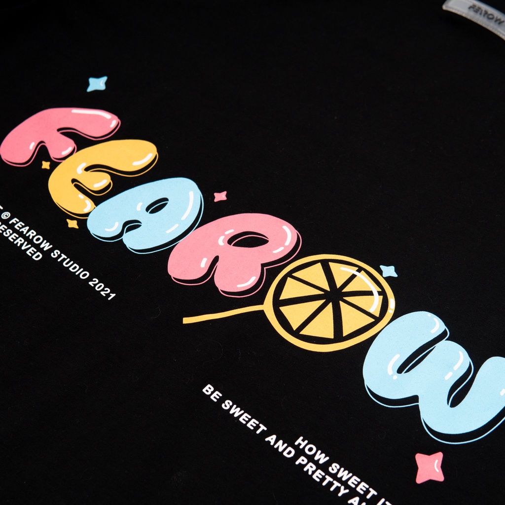 Áo thun nam nữ local brand unisex Fearow Colorful Candy Tee / Đen - FW110
