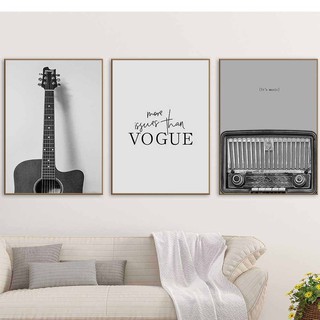 Set 3 tranh canvas nhạc cụ và chữ phong cách minimalism 30x40 DC0422 (1273)